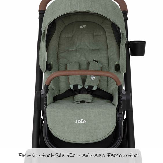 joie 2in1 Kombi-Kinderwagen-Set Versatrax bis 22 kg belastbar mit Sportsitz, Babywanne, Adapter & XXL-Zubehörpaket - Laurel