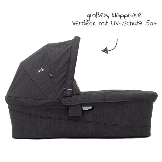 joie 2in1 Kombi-Kinderwagen-Set Versatrax bis 22 kg belastbar mit Sportsitz, Babywanne, Adapter & XXL-Zubehörpaket - Pavement
