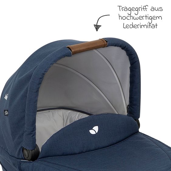 joie 2in1 Kombi-Kinderwagen-Set Versatrax bis 22 kg belastbar - umsetzbare Sitzeinheit, Babywanne Ramble XL, Adapter & Zubehör Paket - Deep Sea