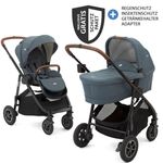 2in1 Kombi-Kinderwagen-Set Versatrax bis 22 kg belastbar - umsetzbare Sitzeinheit, Babywanne Ramble XL, Adapter & Zubehör Paket - Lagoon