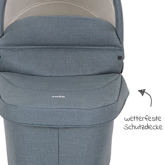 joie 2in1 Kombi-Kinderwagen-Set Versatrax bis 22 kg belastbar - umsetzbare Sitzeinheit, Babywanne Ramble XL, Adapter & Zubehör Paket - Lagoon