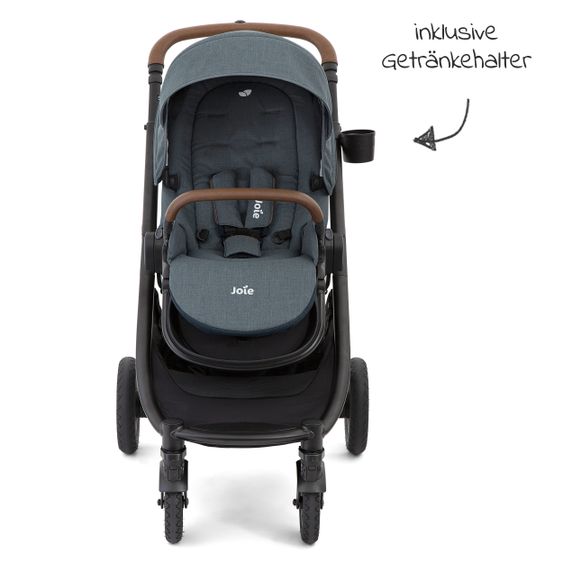 joie 2in1 Kombi-Kinderwagen-Set Versatrax bis 22 kg belastbar - umsetzbare Sitzeinheit, Babywanne Ramble XL, Adapter & Zubehör Paket - Lagoon