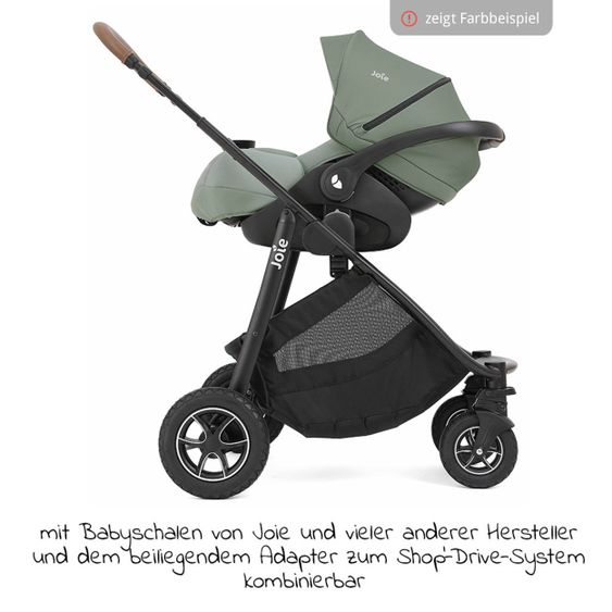 joie 2in1 Kombi-Kinderwagen-Set Versatrax bis 22 kg belastbar - umsetzbare Sitzeinheit, Babywanne Ramble XL, Adapter & Zubehör Paket - Lagoon
