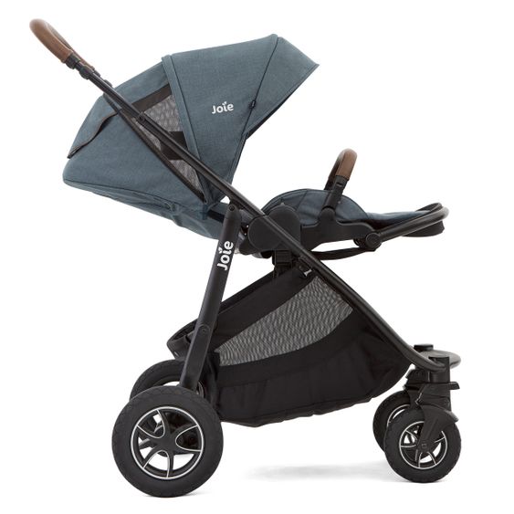 joie 2in1 Kombi-Kinderwagen-Set Versatrax bis 22 kg belastbar - umsetzbare Sitzeinheit, Babywanne Ramble XL, Adapter & Zubehör Paket - Lagoon