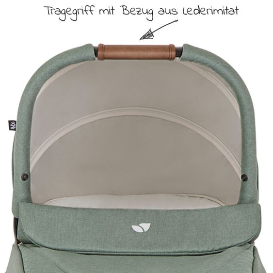 joie 2in1 Kombi-Kinderwagen-Set Versatrax bis 22 kg belastbar - umsetzbare Sitzeinheit, Babywanne Ramble XL, Adapter & Zubehör Paket - Laurel