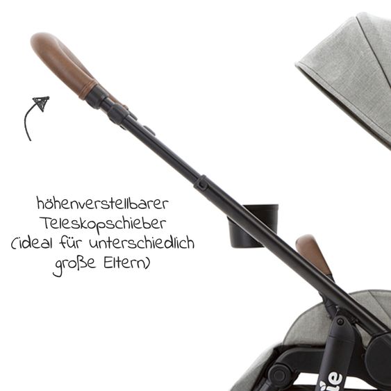 joie 2in1 Kombi-Kinderwagen-Set Versatrax bis 22 kg belastbar - umsetzbare Sitzeinheit, Babywanne Ramble XL, Adapter & Zubehör Paket - Pebble