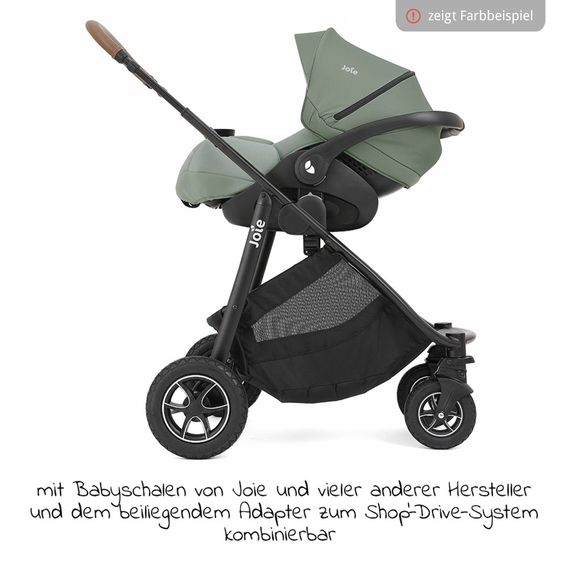 joie 2in1 Kombi-Kinderwagen-Set Versatrax bis 22 kg belastbar - umsetzbare Sitzeinheit, Babywanne Ramble XL, Adapter & Zubehör Paket - Pebble