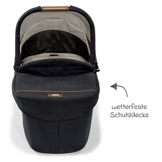 Joie Signature 2in1 Kombi-Kinderwagen-Set Vinca bis 22 kg belastbar mit Kinderwagenkette & Ring-Greifling - Teleskopschieber, Sitzeinheit, Babywanne Ramble XL, Adapter & Zubehörpaket - Signature - Eclipse