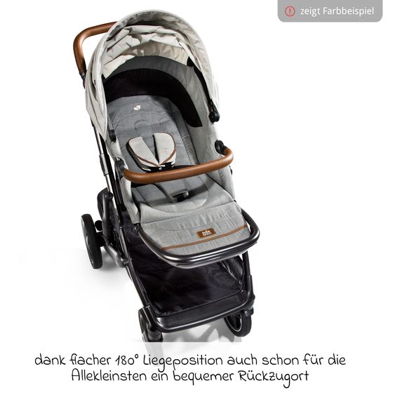 Joie Signature 2in1 Kombi-Kinderwagen-Set Vinca bis 22 kg belastbar mit Kinderwagenkette & Ring-Greifling - Teleskopschieber, Sitzeinheit, Babywanne Ramble XL, Adapter & Zubehörpaket - Signature - Eclipse