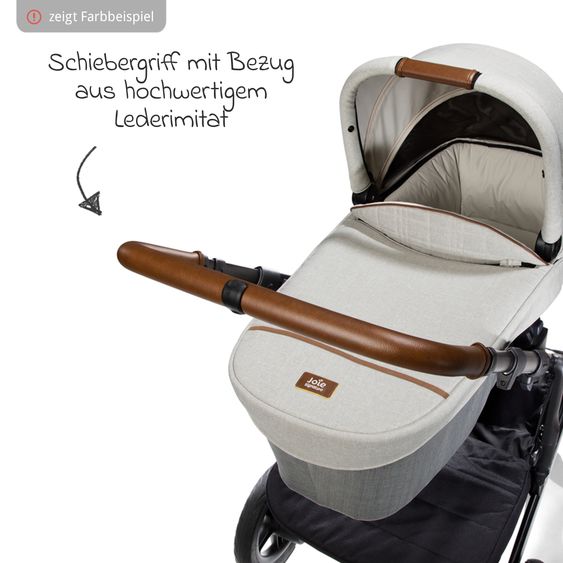 Joie Signature 2in1 Kombi-Kinderwagen-Set Vinca bis 22 kg belastbar mit Kinderwagenkette & Ring-Greifling - Teleskopschieber, Sitzeinheit, Babywanne Ramble XL, Adapter & Zubehörpaket - Signature - Eclipse