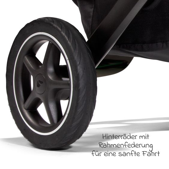 Joie Signature 2in1 Kombi-Kinderwagen-Set Vinca bis 22 kg belastbar mit Kinderwagenkette & Ring-Greifling - Teleskopschieber, Sitzeinheit, Babywanne Ramble XL, Adapter & Zubehörpaket - Signature - Eclipse