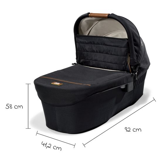 Joie Signature 2in1 Kombi-Kinderwagen-Set Vinca bis 22 kg belastbar mit Kinderwagenkette & Ring-Greifling - Teleskopschieber, Sitzeinheit, Babywanne Ramble XL, Adapter & Zubehörpaket - Signature - Eclipse