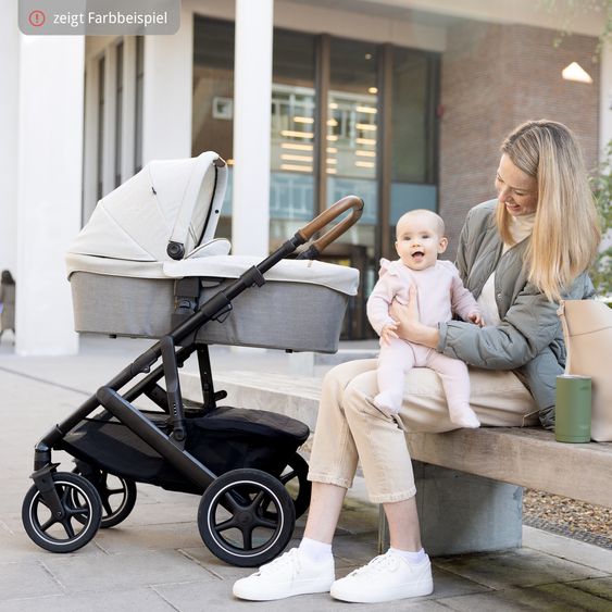 Joie Signature 2in1 Kombi-Kinderwagen-Set Vinca bis 22 kg belastbar mit Kinderwagenkette & Ring-Greifling - Teleskopschieber, Sitzeinheit, Babywanne Ramble XL, Adapter & Zubehörpaket - Signature - Eclipse