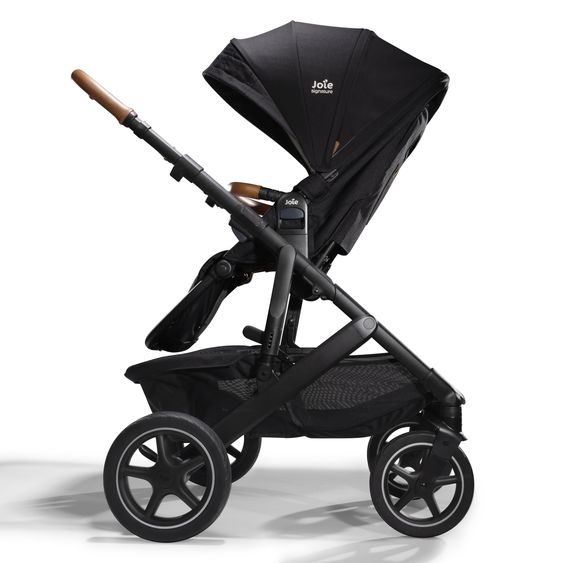 Joie Signature 2in1 Kombi-Kinderwagen-Set Vinca bis 22 kg belastbar mit Kinderwagenkette & Ring-Greifling - Teleskopschieber, Sitzeinheit, Babywanne Ramble XL, Adapter & Zubehörpaket - Signature - Eclipse