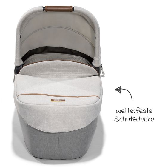 Joie Signature 2in1 Kombi-Kinderwagen-Set Vinca bis 22 kg belastbar mit Kinderwagenkette & Ring-Greifling - Teleskopschieber, Sitzeinheit, Babywanne Ramble XL, Adapter & Zubehörpaket - Signature - Oyster