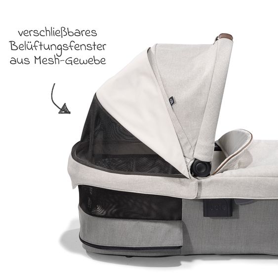 Joie Signature 2in1 Kombi-Kinderwagen-Set Vinca bis 22 kg belastbar mit Kinderwagenkette & Ring-Greifling - Teleskopschieber, Sitzeinheit, Babywanne Ramble XL, Adapter & Zubehörpaket - Signature - Oyster