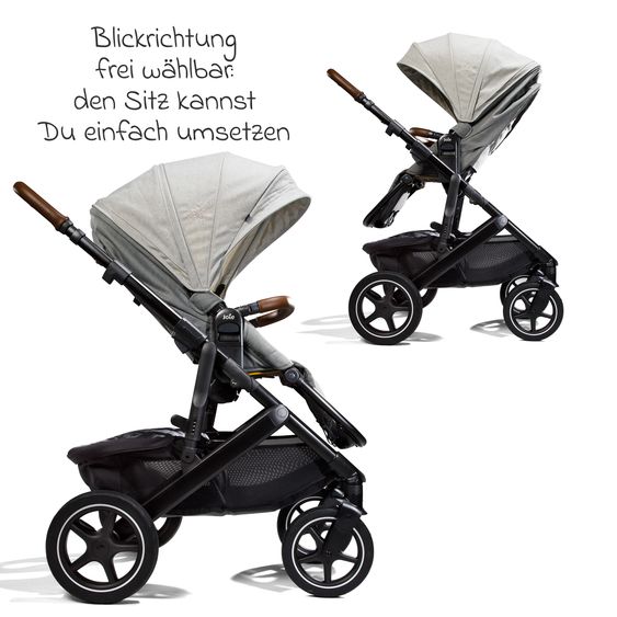 Joie Signature 2in1 Kombi-Kinderwagen-Set Vinca bis 22 kg belastbar mit Kinderwagenkette & Ring-Greifling - Teleskopschieber, Sitzeinheit, Babywanne Ramble XL, Adapter & Zubehörpaket - Signature - Oyster