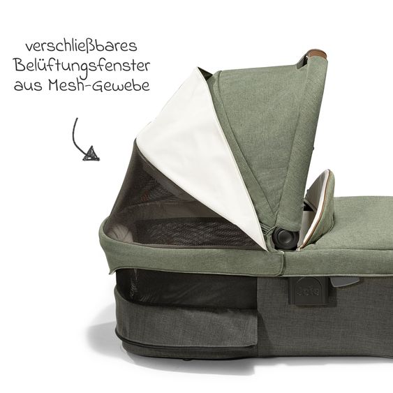 Joie Signature 2in1 Kombi-Kinderwagen-Set Vinca bis 22 kg belastbar mit Kinderwagenkette & Ring-Greifling - Teleskopschieber, Sitzeinheit, Babywanne Ramble XL, Adapter & Zubehörpaket - Signature - Pine