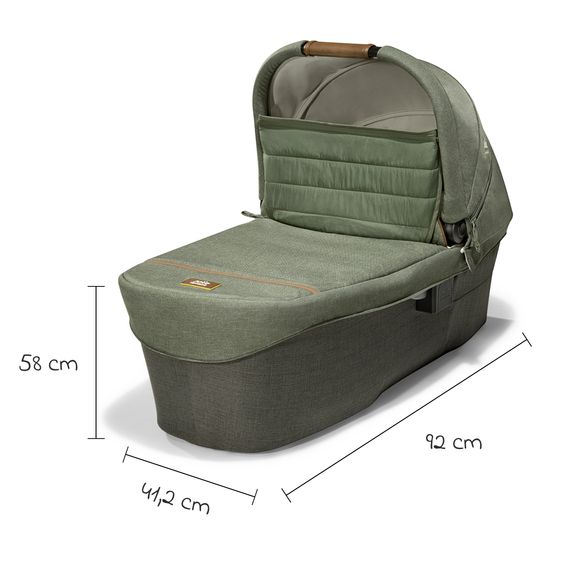 Joie Signature 2in1 Kombi-Kinderwagen-Set Vinca bis 22 kg belastbar mit Kinderwagenkette & Ring-Greifling - Teleskopschieber, Sitzeinheit, Babywanne Ramble XL, Adapter & Zubehörpaket - Signature - Pine