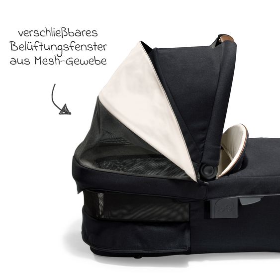 Joie Signature 2in1 Kombi-Kinderwagen-Set Vinca bis 22 kg belastbar mit Teleskopschieber umsetzbare Sitzeinheit, Babywanne Ramble XL, Adapter, Regenschutz & Rückenpolster - Signature - Eclipse