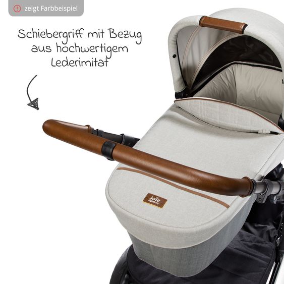 Joie Signature 2in1 Kombi-Kinderwagen-Set Vinca bis 22 kg belastbar mit Teleskopschieber umsetzbare Sitzeinheit, Babywanne Ramble XL, Adapter, Regenschutz & Rückenpolster - Signature - Eclipse