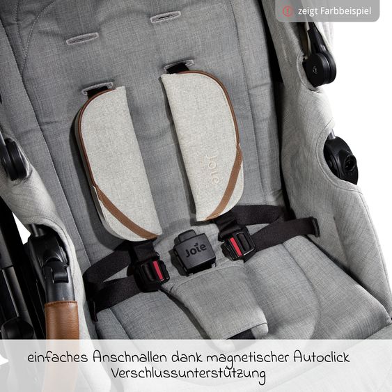 Joie Signature 2in1 Kombi-Kinderwagen-Set Vinca bis 22 kg belastbar mit Teleskopschieber umsetzbare Sitzeinheit, Babywanne Ramble XL, Adapter, Regenschutz & Rückenpolster - Signature - Eclipse