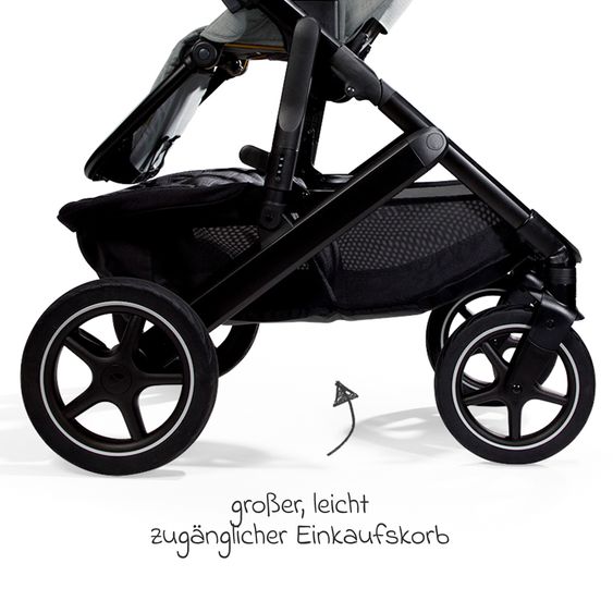 Joie Signature 2in1 Kombi-Kinderwagen-Set Vinca bis 22 kg belastbar mit Teleskopschieber umsetzbare Sitzeinheit, Babywanne Ramble XL, Adapter, Regenschutz & Rückenpolster - Signature - Oyster