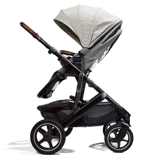 Joie Signature 2in1 Kombi-Kinderwagen-Set Vinca bis 22 kg belastbar mit Teleskopschieber umsetzbare Sitzeinheit, Babywanne Ramble XL, Adapter, Regenschutz & Rückenpolster - Signature - Oyster