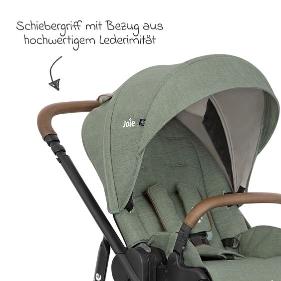 joie 2in1 Kombi-Kinderwagen-Set Versatrax bis 22 kg belastbar mit Babywanne Ramble XL, Schnullerkette, Adapter & Zubehörpaket - Laurel