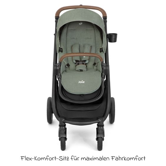 joie 2in1 Kombi-Kinderwagen-Set Versatrax bis 22 kg belastbar mit Babywanne Ramble XL, Schnullerkette, Adapter & Zubehörpaket - Laurel