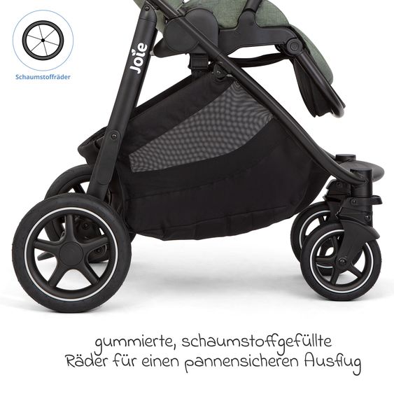 joie 2in1 Kombi-Kinderwagen-Set Versatrax bis 22 kg belastbar mit Babywanne Ramble XL, Schnullerkette, Adapter & Zubehörpaket - Laurel