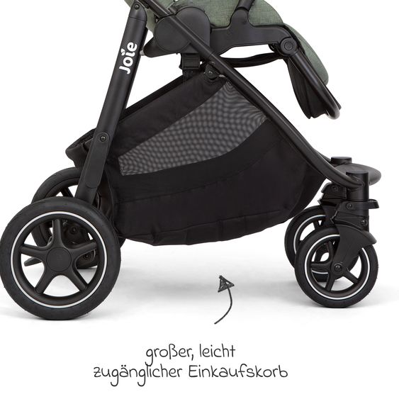 joie 2in1 Kombi-Kinderwagen-Set Versatrax bis 22 kg belastbar mit Babywanne Ramble XL, Schnullerkette, Adapter & Zubehörpaket - Laurel