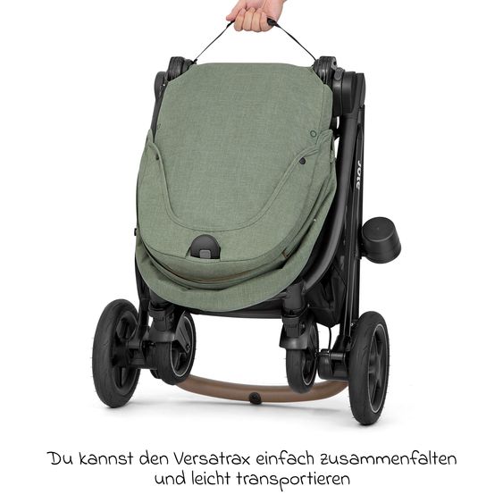 joie 2in1 Kombi-Kinderwagen-Set Versatrax bis 22 kg belastbar mit Babywanne Ramble XL, Schnullerkette, Adapter & Zubehörpaket - Laurel