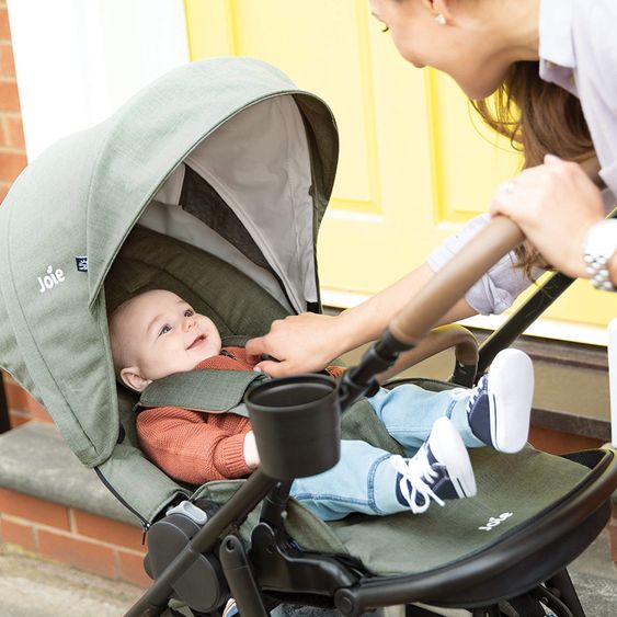 joie 2in1 Kombi-Kinderwagen-Set Versatrax bis 22 kg belastbar mit Babywanne Ramble XL, Schnullerkette, Adapter & Zubehörpaket - Laurel