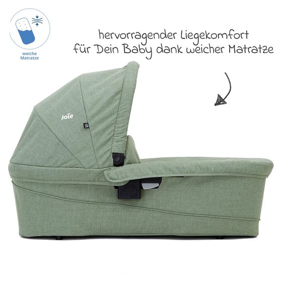 joie 2in1 Kombi-Kinderwagen-Set Versatrax bis 22 kg belastbar mit Babywanne Ramble XL, Schnullerkette, Adapter & Zubehörpaket - Laurel