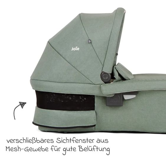 joie 2in1 Kombi-Kinderwagen-Set Versatrax bis 22 kg belastbar mit Babywanne Ramble XL, Schnullerkette, Adapter & Zubehörpaket - Laurel