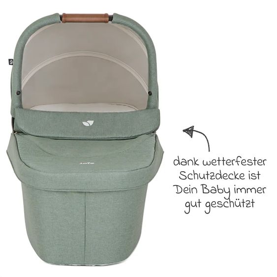 joie 2in1 Kombi-Kinderwagen-Set Versatrax bis 22 kg belastbar mit Babywanne Ramble XL, Schnullerkette, Adapter & Zubehörpaket - Laurel