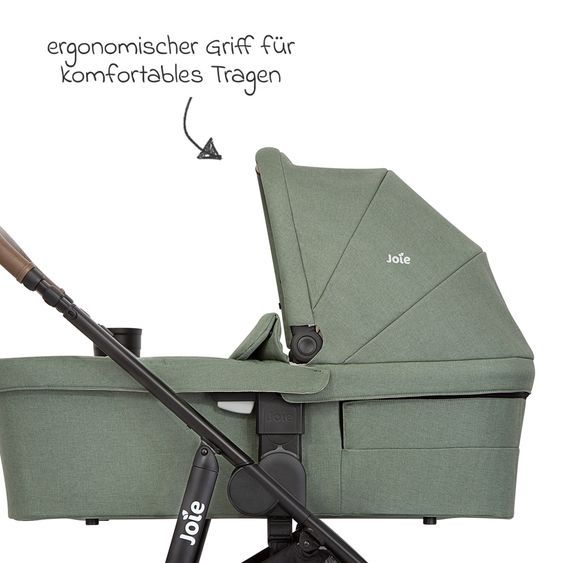 joie 2in1 Kombi-Kinderwagen-Set Versatrax bis 22 kg belastbar mit Babywanne Ramble XL, Schnullerkette, Adapter & Zubehörpaket - Laurel