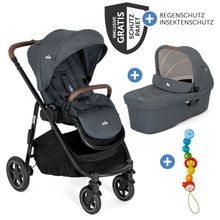 2in1 Kombi-Kinderwagen-Set Versatrax bis 22 kg belastbar mit Babywanne Ramble XL, Schnullerkette, Adapter & Zubehörpaket - Moonlight