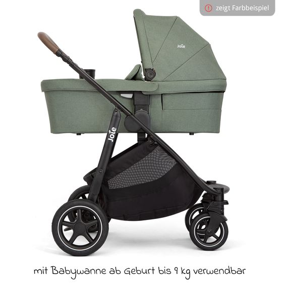 joie 2in1 Kombi-Kinderwagen-Set Versatrax bis 22 kg belastbar mit Babywanne Ramble XL, Schnullerkette, Adapter & Zubehörpaket - Moonlight