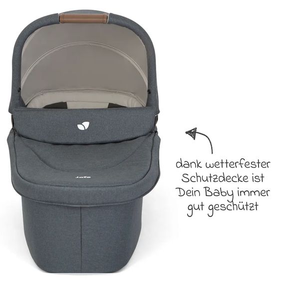 joie 2in1 Kombi-Kinderwagen-Set Versatrax bis 22 kg belastbar mit Babywanne Ramble XL, Schnullerkette, Adapter & Zubehörpaket - Moonlight