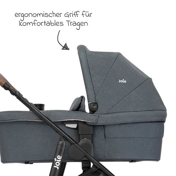 joie 2in1 Kombi-Kinderwagen-Set Versatrax bis 22 kg belastbar mit Babywanne Ramble XL, Schnullerkette, Adapter & Zubehörpaket - Moonlight