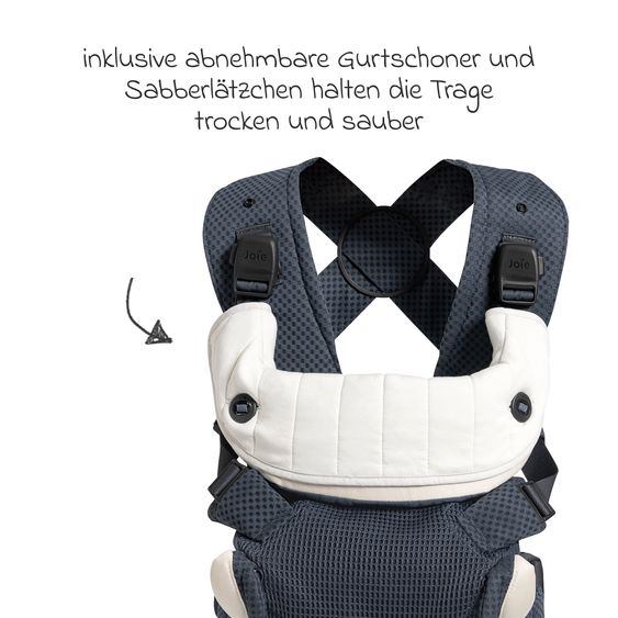 joie 3in1 Marsupio per neonati Savvy Lite Air per neonati da 3,5 kg a 14 kg con 3 posizioni di trasporto e tessuto a rete - Indigo