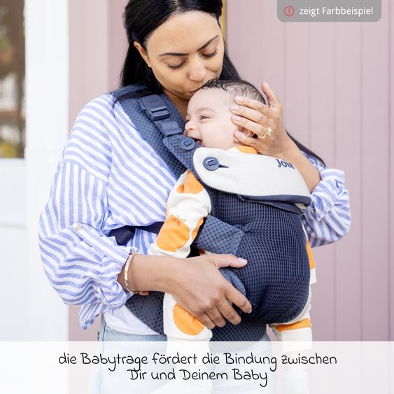 joie 3in1 Marsupio per neonati Savvy Lite Air per neonati da 3,5 kg a 14 kg con 3 posizioni di trasporto e tessuto a rete - Jet