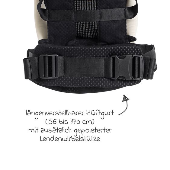 joie 3in1 Marsupio per neonati Savvy Lite Air per neonati da 3,5 kg a 14 kg con 3 posizioni di trasporto e tessuto a rete - Jet