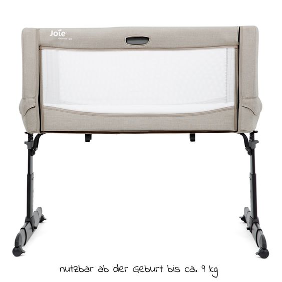 joie 3in1 co-sleeper, travel cot and bassinet Roomie Go usable from birth -9 kg incl. mattress, carrycot & harness system - Clay