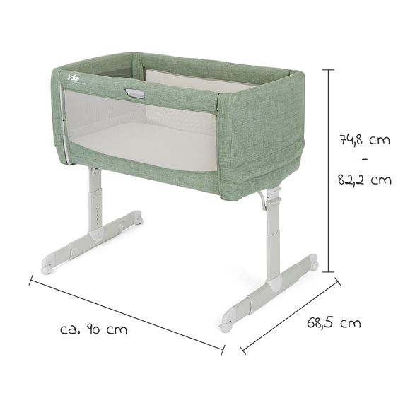 joie 3in1 co-sleeper, travel cot and bassinet Roomie Go usable from birth -9 kg incl. mattress, carrycot & harness system - Laurel