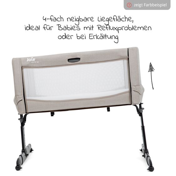 joie 3in1 co-sleeper, travel cot and bassinet Roomie Go usable from birth -9 kg incl. mattress, carrycot & harness system - Laurel