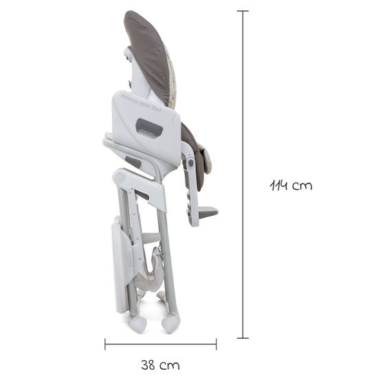 joie 3in1 Hochstuhl Mimzy Spin 3in1 ab Geburt nutzbar mit 360° drehbarem Sitz, flache Liegeposition, Tablett und Snacktablett - Geometric Mountain