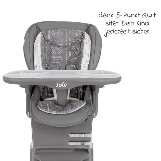 joie 3in1 highchair Mimzy Spin 3in1 usable from birth with 360° swivel seat, flat reclining position, tray and snack tray - Tile